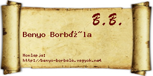 Benyo Borbála névjegykártya